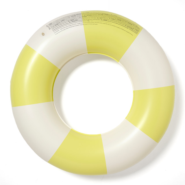 Sunnylife Slim Tube Pool Ring - Tides Out Citrus Stripe angle