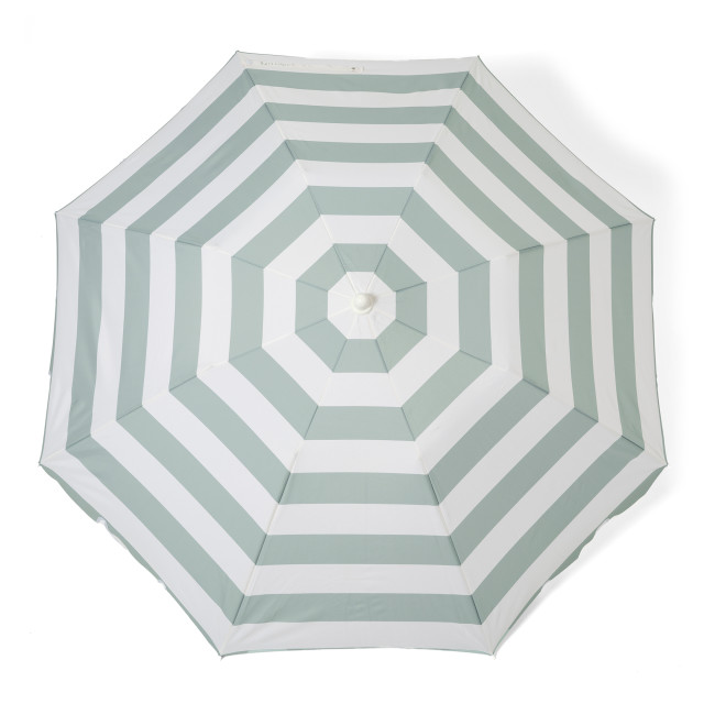 Sunnylife Compact Beach Umbrella - La Palma Sage Stripe angle