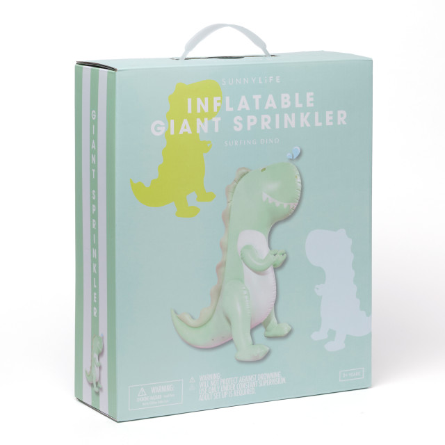 Sunnylife Surfing Dinosaur Giant Inflatable Sprinkler packaging