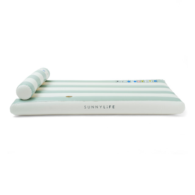 Sunnylife Luxe Lilo Float - Green Stripe angle