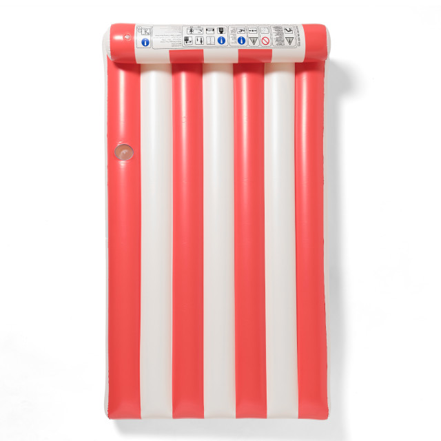 Sunnylife Luxe Lilo Float - Red Stripe angle