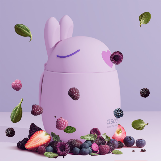 Asobu Vacuum Insulated Bestie Food Jar, 600ml - Bunny
