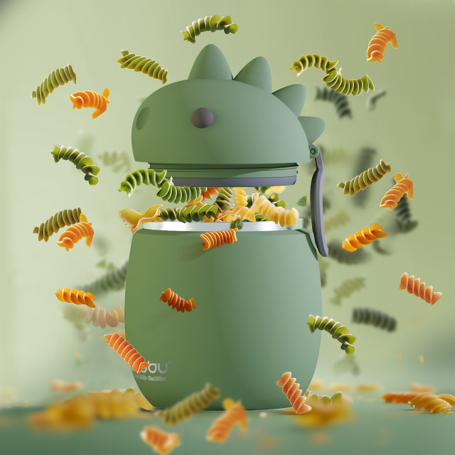 Asobu Vacuum Insulated Bestie Food Jar, 600ml - Dinosaur