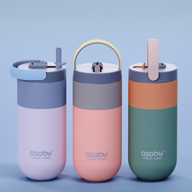 Asobu Vacuum Insulated Orbit Bottle, 900ml - Pastel Peach