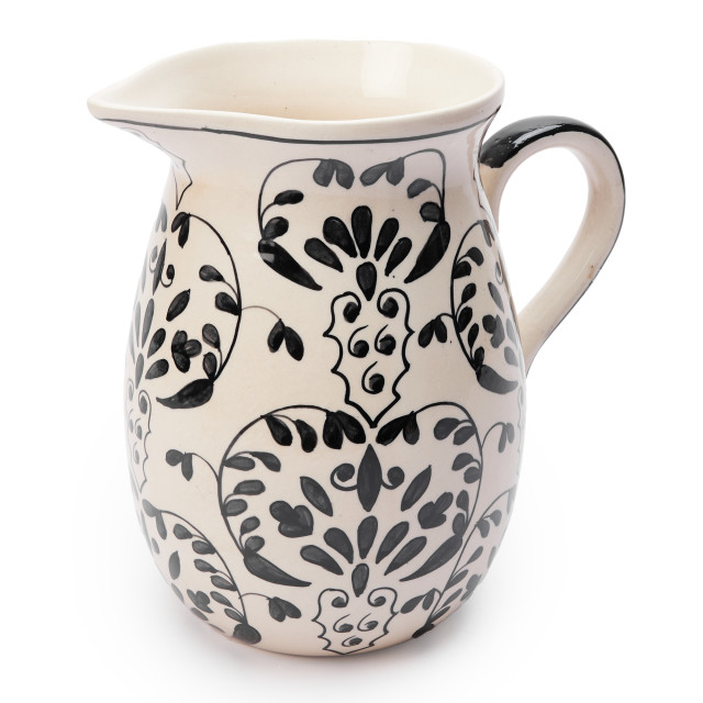 Humble & Mash Black Floral Ceramic Jug, 1.5L