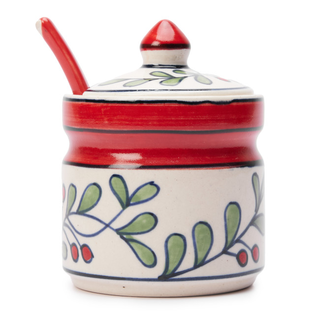 Humble & Mash Christmas Ceramic Sugar Bowl And Spoon, 8cm