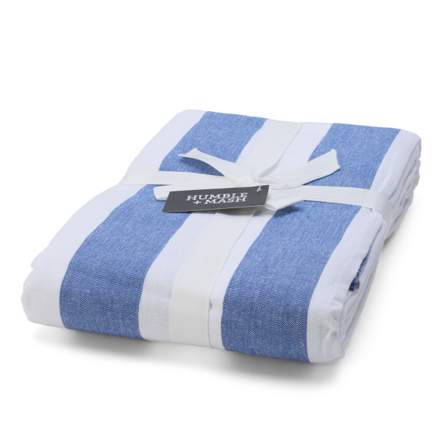 Humble & Mash Royal Blue Striped Tablecloth - 12 Seater