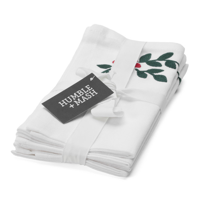 Humble & Mash Holly Napkins, Set of 4