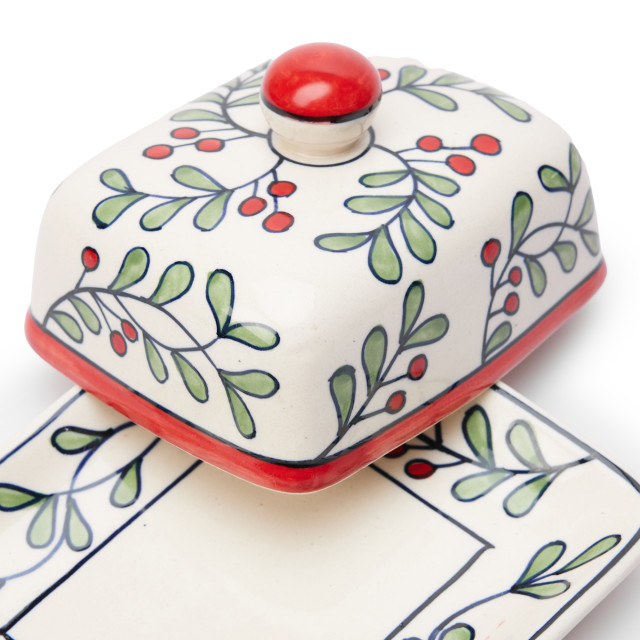 Humble & Mash Christmas Ceramic Butter Dish, 10.2cm