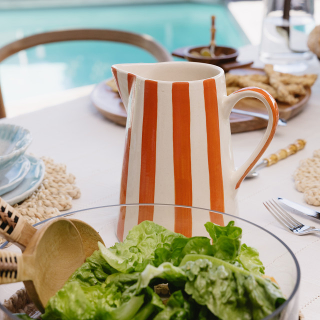 Humble & Mash Orange Striped Ceramic Jug, 1.5L