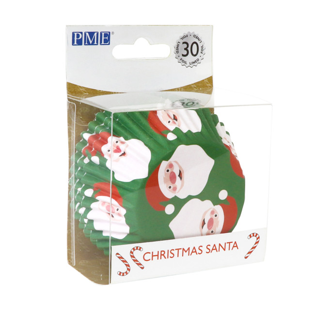 PME Foil Lined Santa Claus Cupcake Cases, Pack of 30