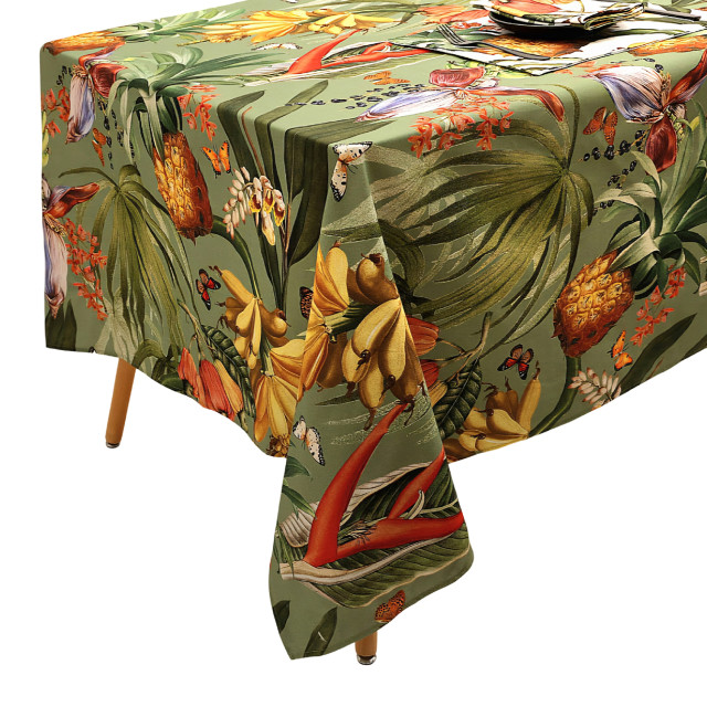 DSA Botanica Tropicana Sage Green Tablecloth - 6-Seater detail