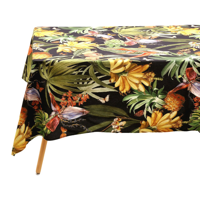 DSA Botanica Tropicana Black Tablecloth - 8-Seater