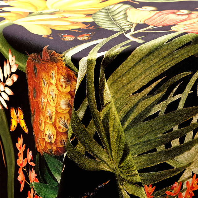 DSA Botanica Tropicana Black Tablecloth - 6-Seater detail
