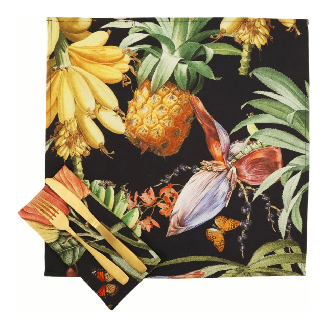 DSA Botanica Tropicana Napkins, Set of 6 - Black angle