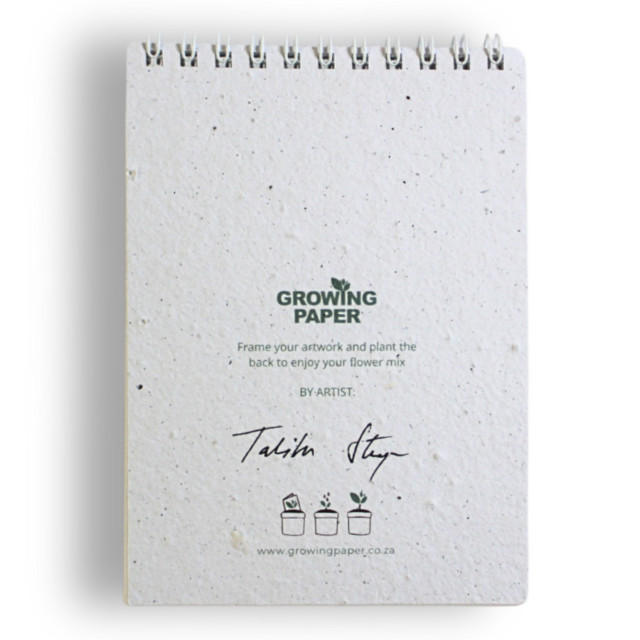 Growing Paper Beach Day Notepad with Momo Pencil angle