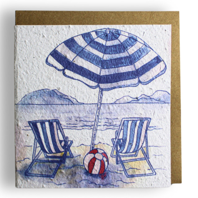 Growing Paper Beach Day Greeting Card