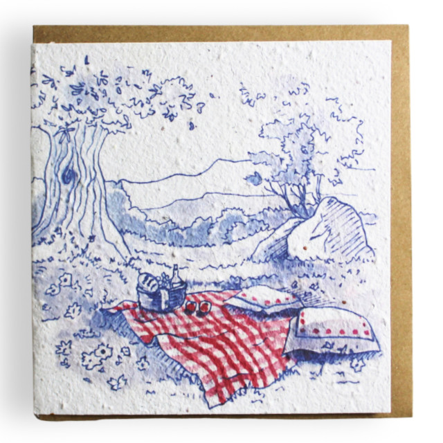 Growing Paper Picnic Greeting Card