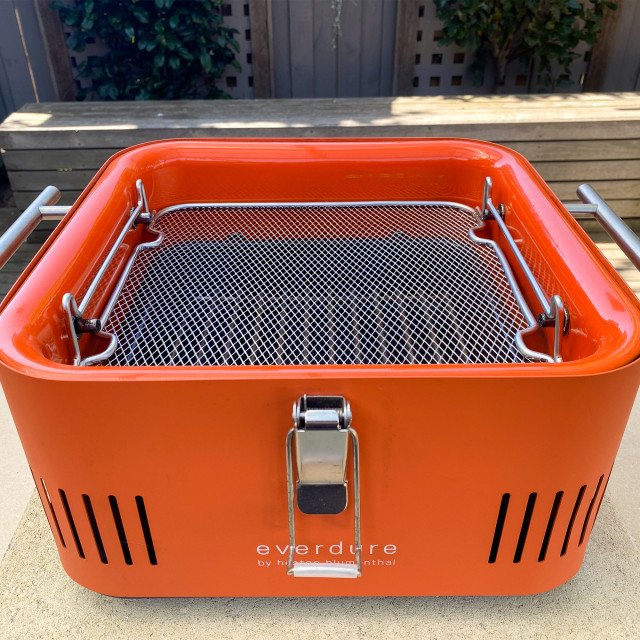 Everdure by Heston Blumenthal Hibachi Mesh Grill on a portable braai