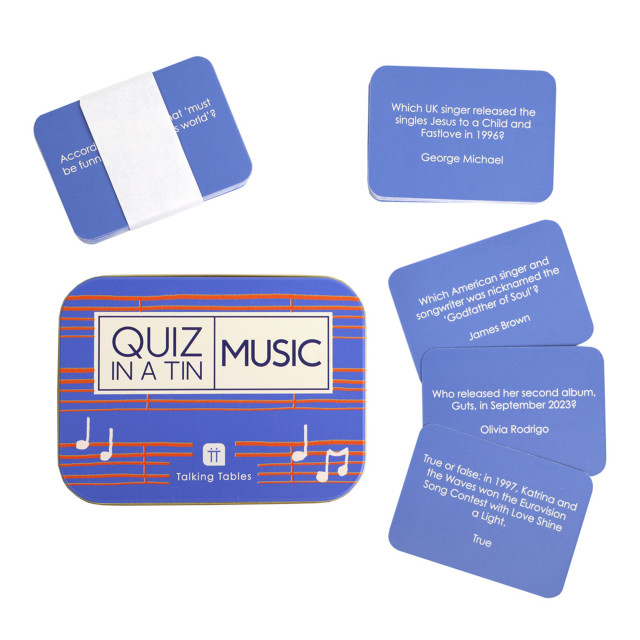 Talking Tables Quiz in a Tin Music Trivia Game angle