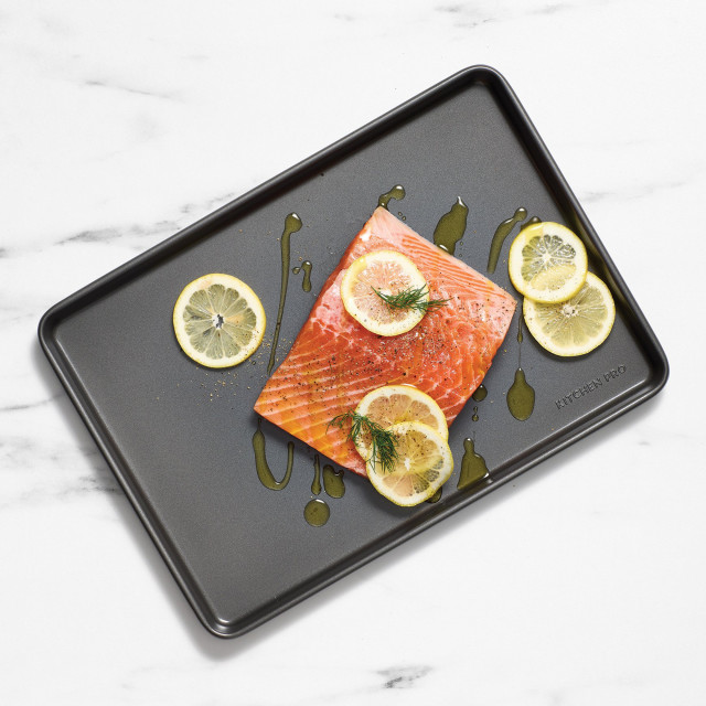 Kitchen Pro Bakewell Baking Tray - 34cm x 24cm with salmon