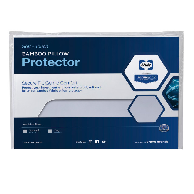 Sealy Soft Touch Natural Bamboo Pillow Protector angle