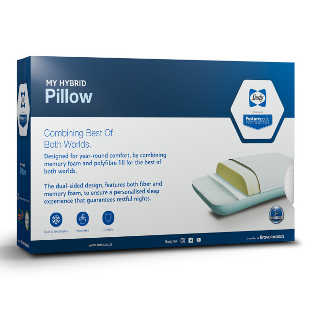 Sealy My Hybrid Memory Foam & Polyfibre Pillow packaging