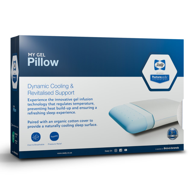 Sealy My Gel Memory Foam Pillow packaging