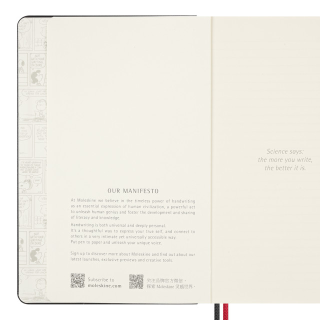 Moleskine Peanuts Large Black Hardcover Notebook detail
