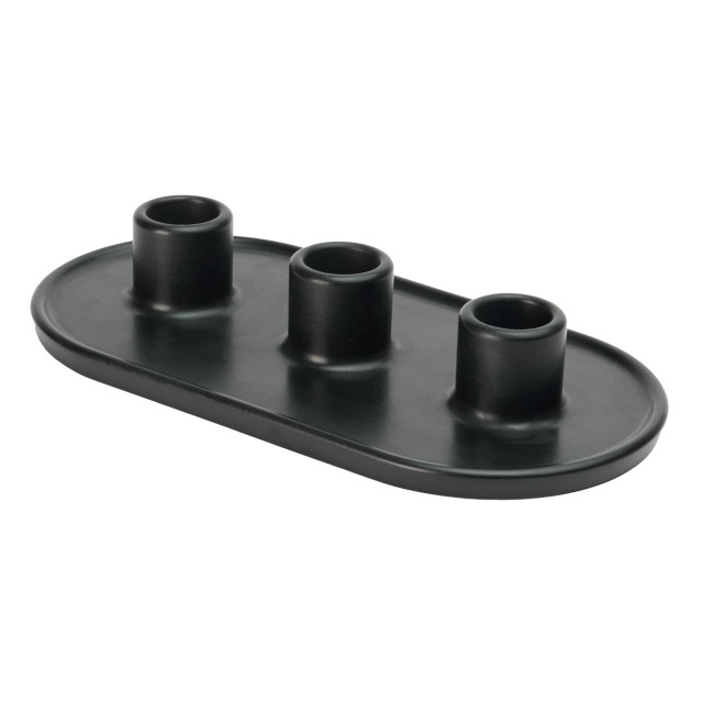 Alkaline Multi Dinner Candle Holder - Black