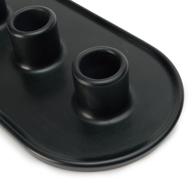 Alkaline Multi Dinner Candle Holder - Black
