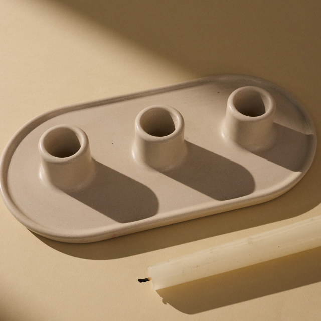Alkaline Multi Dinner Candle Holder - Nude