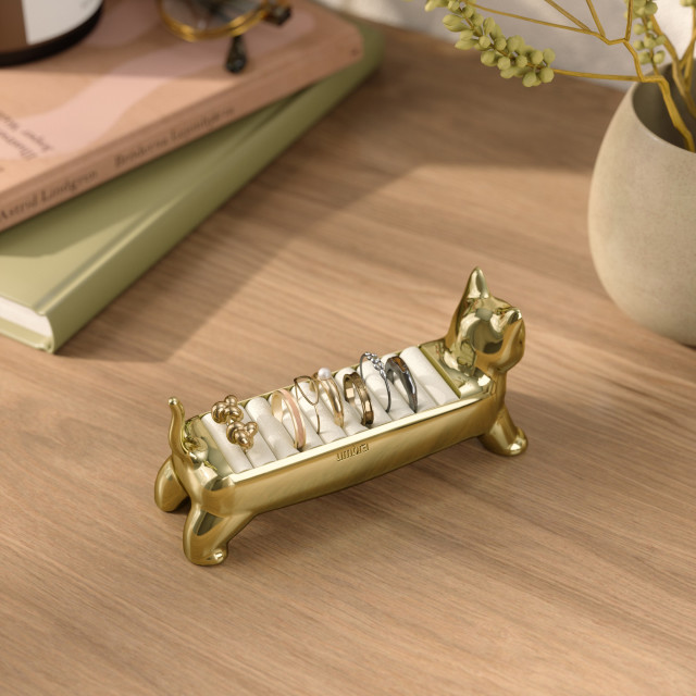 Umbra Ali Ring Holder - Brass with rings