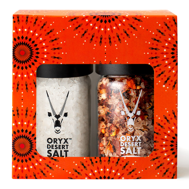 Oryx Desert Salt Desert Salt & Chilli Salt Grinders, Set of 2