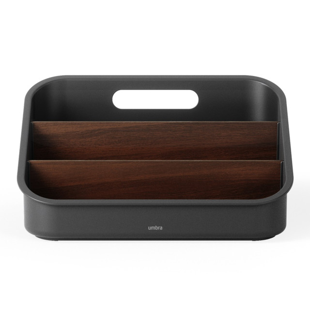 Umbra Bellwood Organiser - Black & Walnut angle