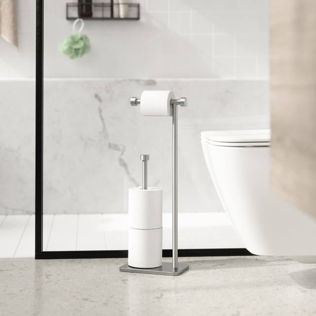 Umbra Cappa Toilet Paper Holder & Reserve - Nickel in the bathroom