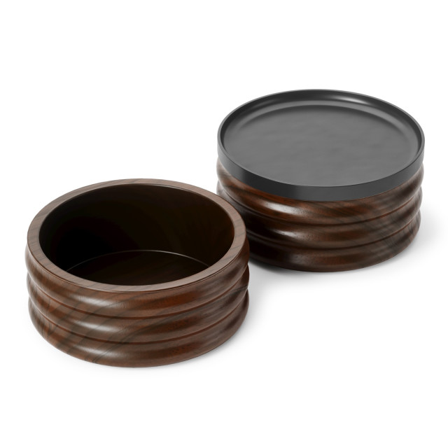 Umbra Tesora Wood Storage Box - Black & Walnut angle
