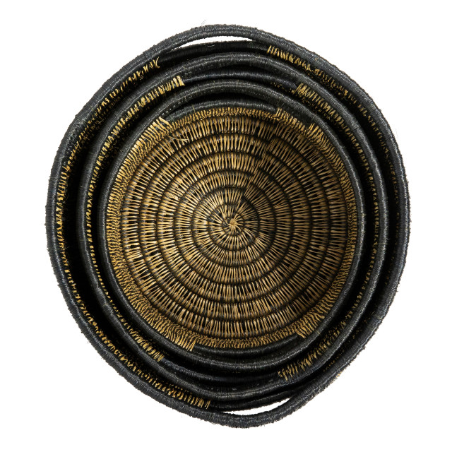 Gone Rural Medium Lindi Storage Basket - Smoke & Black