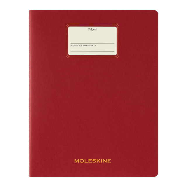 Moleskine XXL Student Cahier Plain Journals, Set of 3 - Red angle