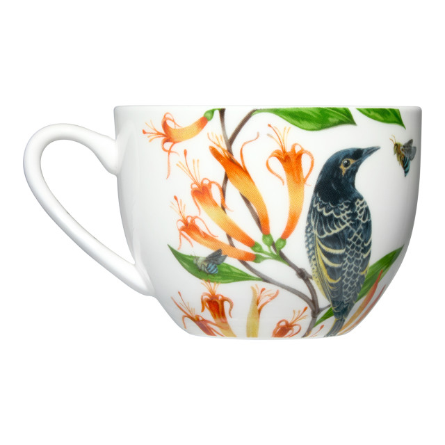 Maxwell & Williams Eloise Short Lyric Cup & Saucer, 240ml - Regent Honeyeater detail of the cup