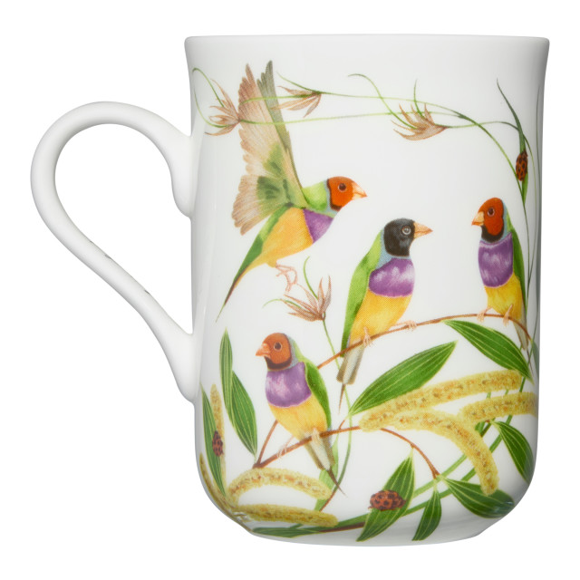 Maxwell & Williams Eloise Short Lyric Mug, 330ml - Gouldian Finch angle