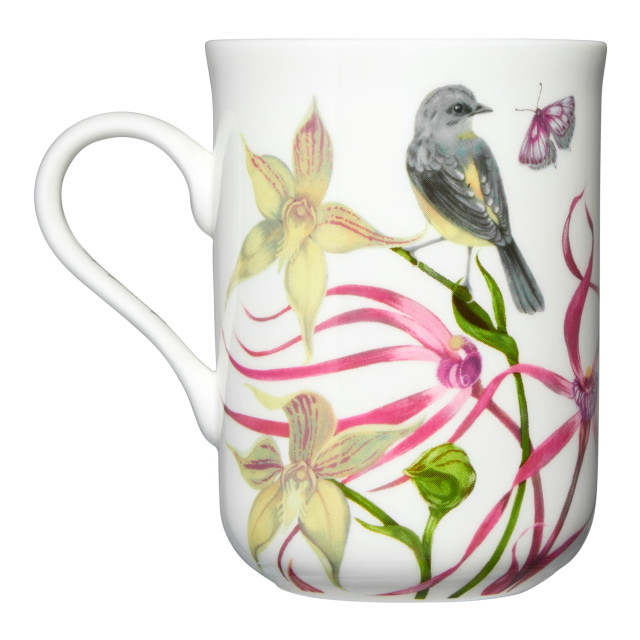 Maxwell & Williams Eloise Short Lyric Mug, 330ml - Yellow Robin angle
