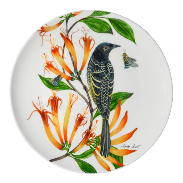 Maxwell & Williams Eloise Short Lyric Coupe Plate, 20cm - Regent Honeyeater