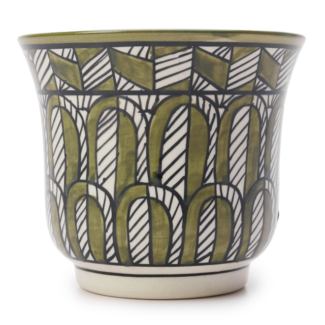 Thread Office Green Hand Painted Ceramic Planter