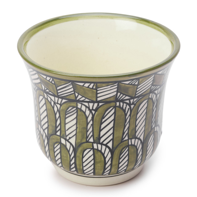 Thread Office Green Hand Painted Ceramic Planter