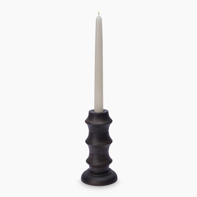 Thread Office Ribbed Wooden Candle Holder