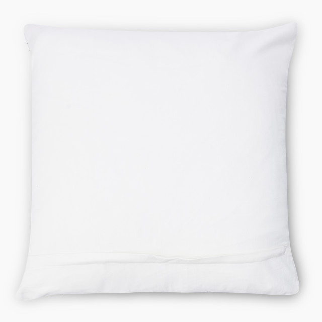 Thread Office Scratch Cotton Embroidered Scatter Cushion with Feather Blend Inner, 60cm x 60cm back view