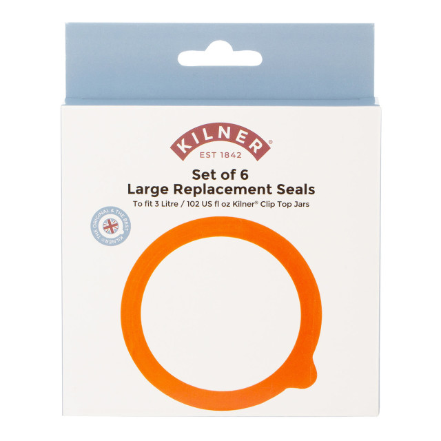Kilner Replacement Seals for 3L Clip Top Jars, Set of 6 packaging