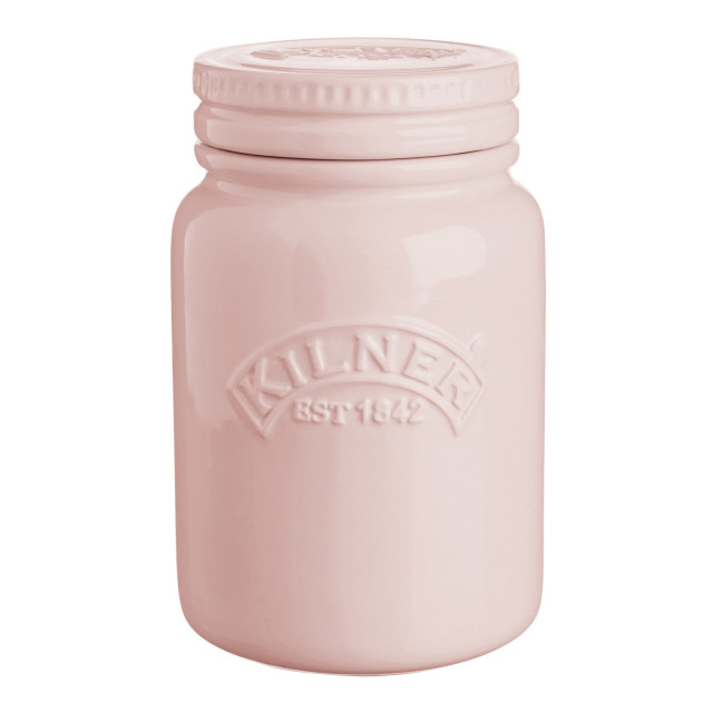 Kilner Ceramic Push Top Jar, 600ml - Pink