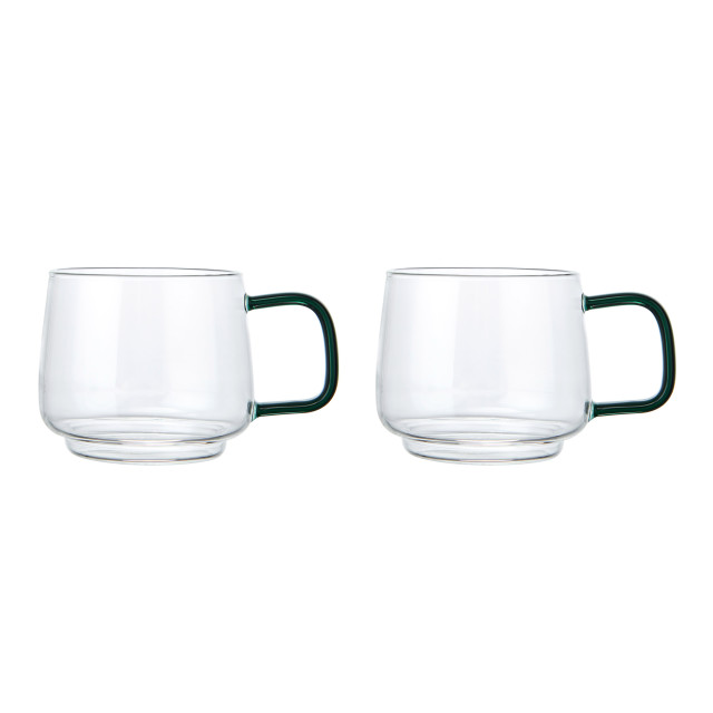La Cafetiere Glass Mugs, Set of 2 - Green angle